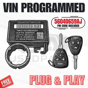 📍 VIN PROGRAMMED PLUG & PLAY IMMOBILIZER DODGE RAM 1500 2006-2008 56040659AJ 📍 - Picture 1 of 1
