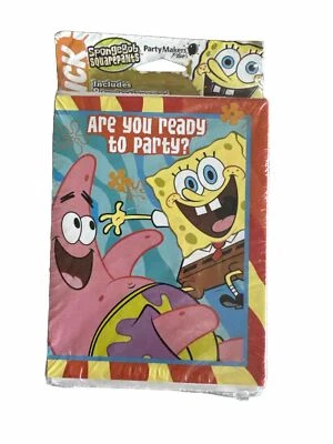 Spongebob Are You Ready To Party 8 Invitations & Thank You Notes Vintage  USA - Image 1 of 4