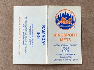MiLB 1991 KINGSPORT METS Zeitplan Minor League Baseball New York Affiliate APPY - Bild 1 von 2