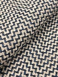 GP & J Baker Woven Chevron Zig Zag Fabric- Glanville / Indigo 7 yds BF10873.680 - Picture 1 of 4