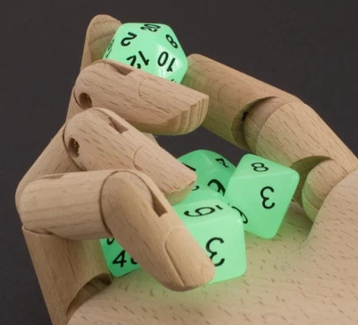 Glow in the Dark Dice - Set of 7 Dice - HQ Natural Glow in the Dark Acrylic Dice - Image 1 of 4