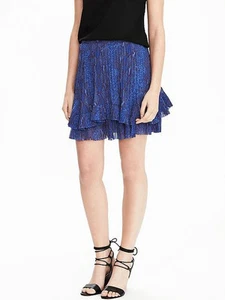 Minigonna donna Banana Republic nuova con etichette $98,00 a strati con volant taglia 0, 4, 8, 10 - Foto 1 di 1