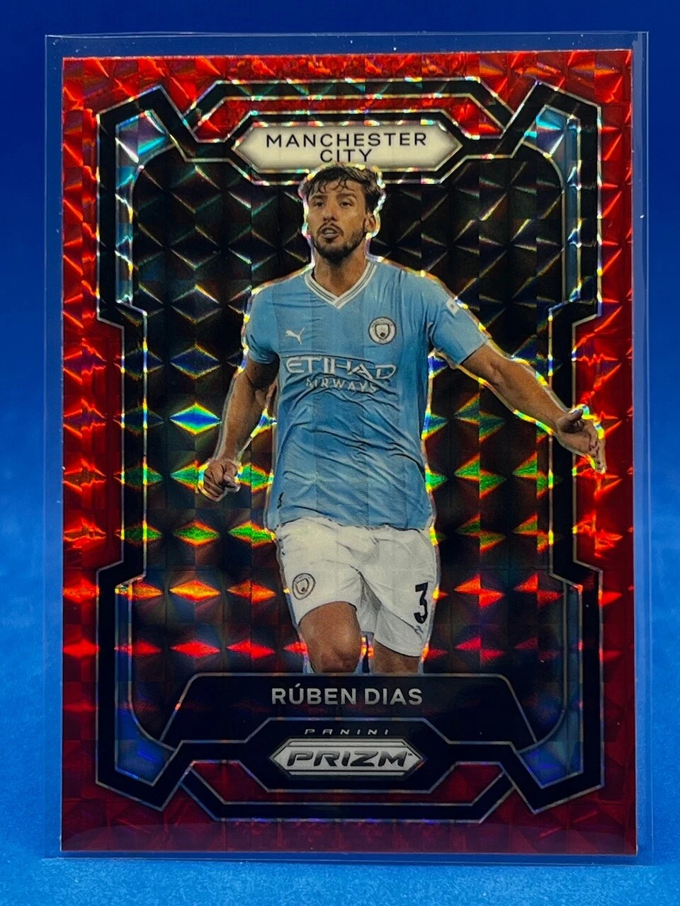 2023-24 Panini Prizm EPL Red Mosaic #15 Ruben Dias - Manchester City