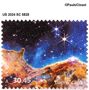 US 2024 SC 5828 COSMIC CLIFFS $30.45 MINT NEVER HINGED SELF-AD VERY FINE - Picture 1 of 2