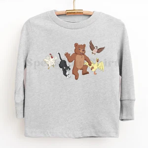 Little Bear & Friends Cat Owl Hen Duck Animated 90s Long Sleeve Toddler T-Shirt - Picture 1 of 12