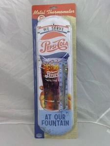 ¡NUEVO! "Termómetro de metal FUENTE PEPSI COLA estilo retro vintage 17,5" - Imagen 1 de 2