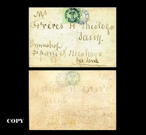 Romania 1858 Cover  Bull’s Head  54 Parale Green on blue- ,REPRODUCTION - Picture 1 of 1