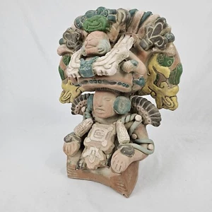 Vintage Zapoteken Statue Vase Urne Schutzpatron Gott der Landwirtschaft Terrakotta Mexiko - Bild 1 von 11