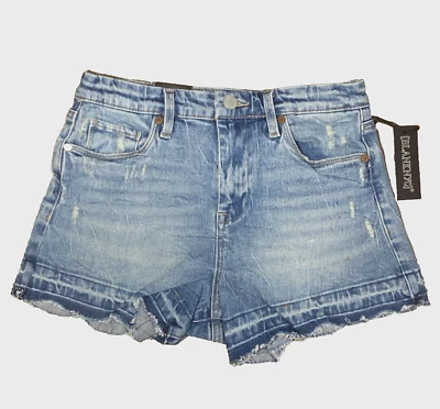 Blank NYC The Lenox Jean Shorts Womens 26 Blue Raw Hem Distressed Denim NWT - Image 1 of 4