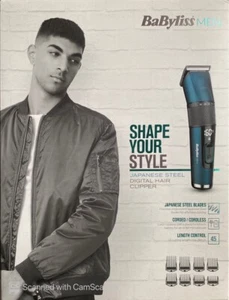 BaBylissMEN Japanese Steel Digital Hair Clipper 7785U - BRAND NEW - Picture 1 of 2