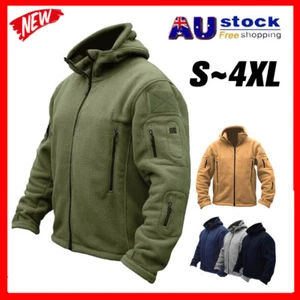 Tactical Recon Fleece Jacket Full Zip Army Hoodies Men Combat Warm Casual Hoody - Picture 1 of 15