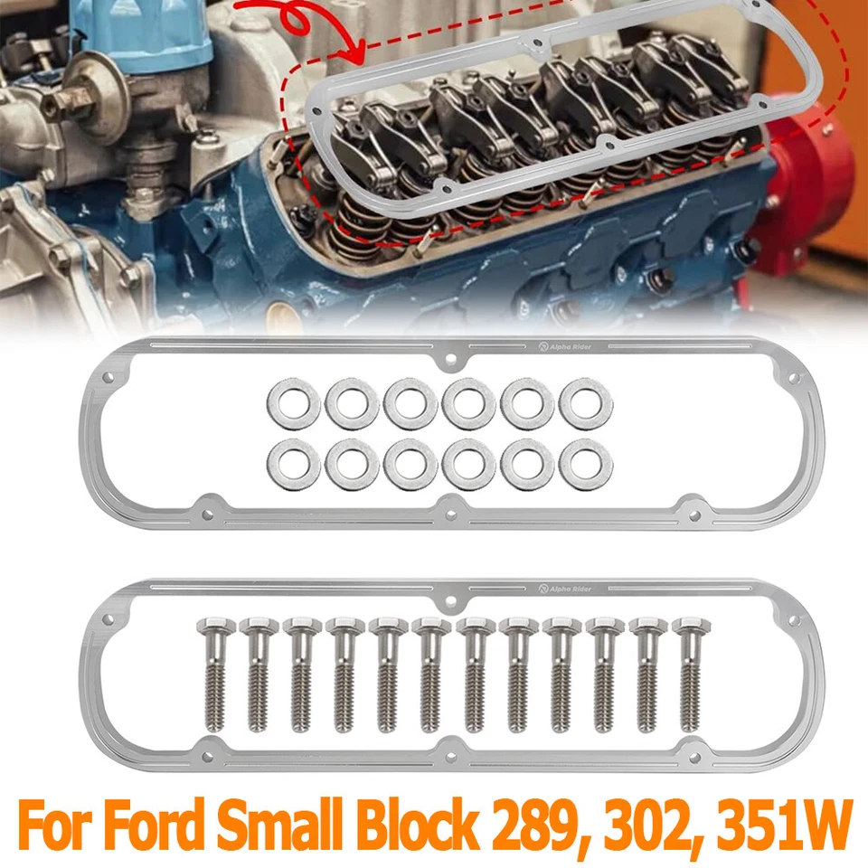 2x Valve Cover Spacer Kit For SBF Ford Small Block 289 302 351W Aluminum Spacer - Image 1 of 4