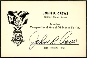 John R. Crews Firmata Medal of Honor - Foto 1 di 1