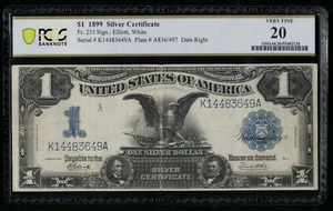 SC 1899 $1 Fr.235 “Black Eagle” Silver Certificate PCGS 20 VF – Date Right (649) - Picture 1 of 3