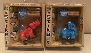 Stikbot Pets Lot of 2 Red Rhino & Blue Elephant (2017).  NEW - Picture 1 of 4