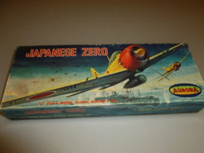 VINTAGE [1959/1960 ] AURORA  JAPANESE  ZERO 1/48 +  DECALS rare  - Immagine 1 di 4