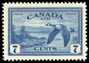 Canada Stamp - C - Air Mail #C9 - Canada geese near Sudbury, ON (1946) 7¢ - Picture 1 of 1