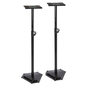 On-Stage Stands SMS6600-P Hex-Base Studio Monitor Stands (Pair), Black