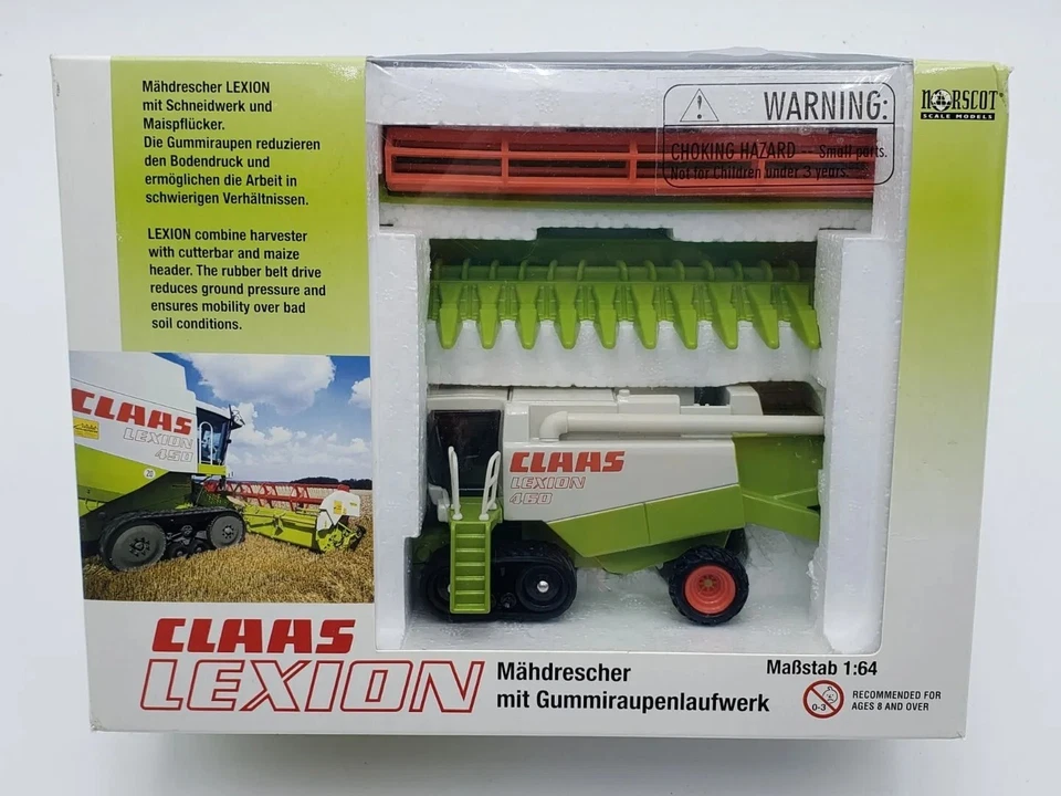 Claas Lexion 460 Combine On Tracks With Corn & Grain Head By Norscot 1/64 Scale - Image 1 of 4
