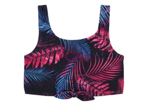 Calvin Klein Big Girls Dark Tropical Bikini Top Size XL MSRP $46 # U6 564 NEW - Picture 1 of 4