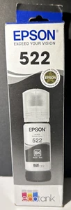 Genuine Epson 522 Ecotank Refill, Black Ink, Exp 07/2029, NEW & SEALED - Picture 1 of 6