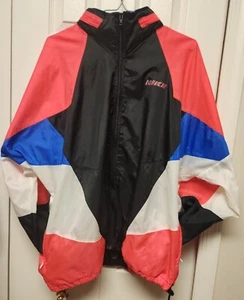 Sz L Mens Full Zip Nike Windbreaker Multi Color Block Packable Hooded Gray Tag - Picture 1 of 12