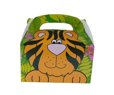 Zoo Animal Treat Boxes 12 Pcs Monkey Lion Giraffe Elephant Tiger Party Favor Box - Image 1 of 4