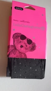 LULU CASTAGNETTE COLLANTS OPAQUES TAILLE ENFANT 6/8 ANS GRIS IMPRIMÉ PETITS POIS - Picture 1 of 16