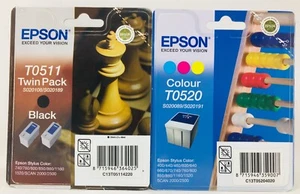 EPSON T0511+T052 TWINPACK ORIGINALE NERO+COLORE STYLUS COLOR 740/760/800/850/860 - Bild 1 von 1