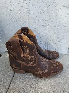 Sterling River Leather Cowboy Boots Brown Womens Size 8M - Picture 1 of 16