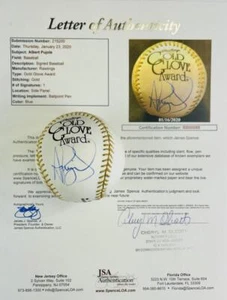 ALBERT PUJOLS SIGNED GOLD GLOVE LOGO BASEBALL ST. LOUIS CARDINALS JSA - Picture 1 of 1