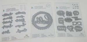 LOT SENTIMENTS HELLO WREATH MINI CAMERA CAPTI PAPER CUTTING DIES SIZZIX BIG SHOT - Picture 1 of 4