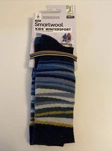 Smartwool Kids Full Cushion Stripe Crew Navy-Med NWT - Picture 1 of 3
