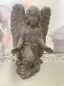 Mädchen Engel Garten Statue ~ 13" groß - Shabby Stil Cherub Urlaub - Bild 1 von 5