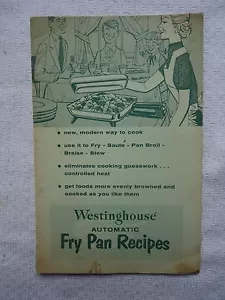 VINTAGE WESTINGHOUSE AUTOMATIC FRY PAN RECIPES & INSTRUCTION BOOKLET - Picture 1 of 4