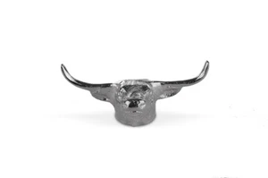 STEER HEAD FRENCH PEWTER KNIFE RESTS, SET OF 4 - Picture 1 of 2