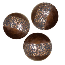 Creative Scents Schonwerk Walnut Decorative Orbs for Bowls and Vases Set of 3 |