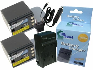 2x Battery + Charger w/Car & EU Adapters for Canon BP-2L13 Digital Camcorder - Picture 1 of 1