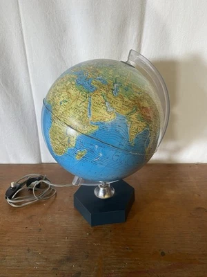 Mappemonde Ancienne Globe Terrestre 1971 Made In Italy Vintage #C676 - Photo 1/4