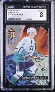 CGC NM-MT 8 1997-98 Leaf Fire On Ice 16 Paul Kariya  - Picture 1 of 2