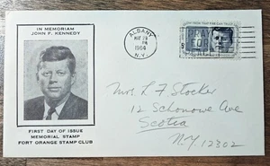 US FDC #1246 Fort Orange Stamp Club M-70 1964 Albany NY John Kennedy Unofficial - Picture 1 of 2