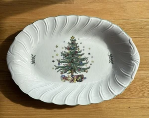 Nikko Happy Holidays ovale Servierplatte 14" Weihnachtsbaum sehr schön!! vintage - Bild 1 von 6