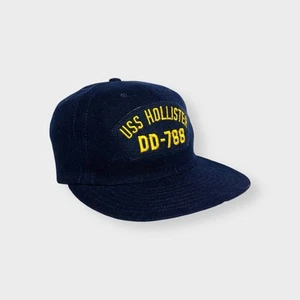 Vtg 50s 60s NOS Harvard Sports Wool USS Hollister DD-788 Navy Fitted Hat, 6 3/4 - Picture 1 of 7