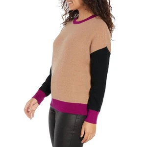 Suéter Relajado Express Bronceado Bloque de Color Talla XS - NUEVO  - Imagen 1 de 8