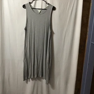 Vestido sin mangas Caslon gris swing suave relajado vacaciones playa vestido XL - Imagen 1 de 9