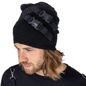 Chemical Black Gothic Alternative Grunge Punk Rock Metal Emo Hunt Beanie Hat - Picture 1 of 3