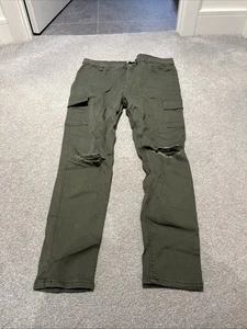 new look grüne Cargo Jeans Herren Distressed W36 L32 - Bild 1 von 4