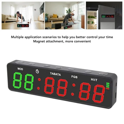 Portable Gym Timer Clock Magnetic Rechargeable Workout Interval Fitness Digital - Bild 1 von 4