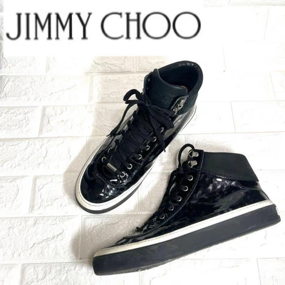 Jimmy Choo Zapatillas altas Zapatos Negro Charol Talla 43 EE. UU. About10 Hom... - Imagen 1 de 4