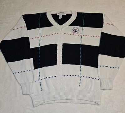 Suéter Vintage Pebble Beach Cuello en V Golf Tejido Bloques de Color LG 1992 EE. UU. Abierto  Foto 1 de 4